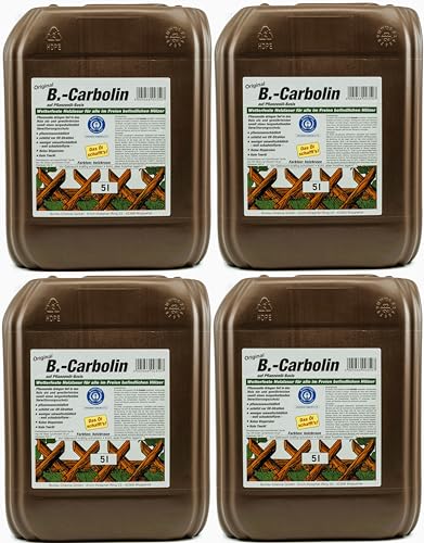 4x 5L B-Carbolin Holzlasur + 1x Bildmagnet! Öl Holzfarbe für optimalen Holzschutz Aussen Farbe Braun Ideal für Zaunfarbe, 4x 5 L Liter Holzschutzlasur Wetterfest für Außen und Innen, ähnlich Holzlack 4x 5L B-Carbolin Holzlasur + 1x Bildmagnet! Öl Holzfarbe für optimalen Holzschutz Aussen Farbe Braun Ideal für Zaunfarbe, 4x 5 L Liter Holzschutzlasur Wetterfest für Außen und Innen, ähnlich Holzlack