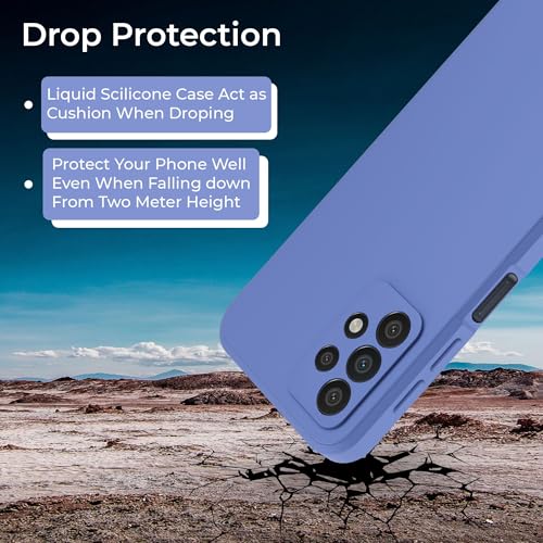 Image of A rtistque Liquid Silicone Matte Shockproof Flexible with Camera Protection Soft Back Cover Case for Samsung Galaxy A23 4G / A23 5G - Blue