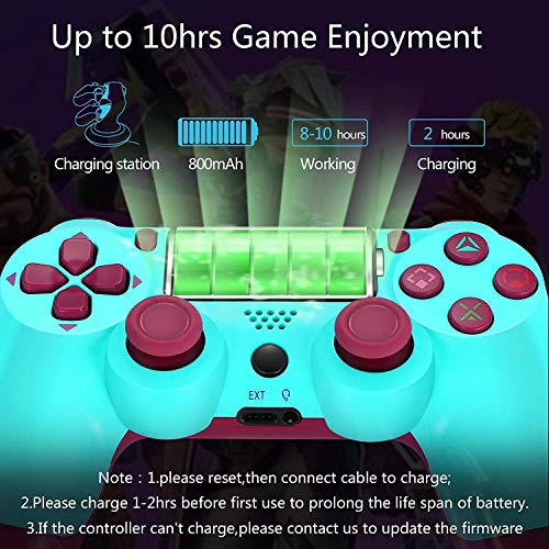 Game Controller for PS4 Wireless Gamepad for PS4/PS4 Pro/PC and Laptop with Vibration and Audio Function, Mini LED Indicator, High-Sensitive Controller with Anti-Slip(Berry Blue)