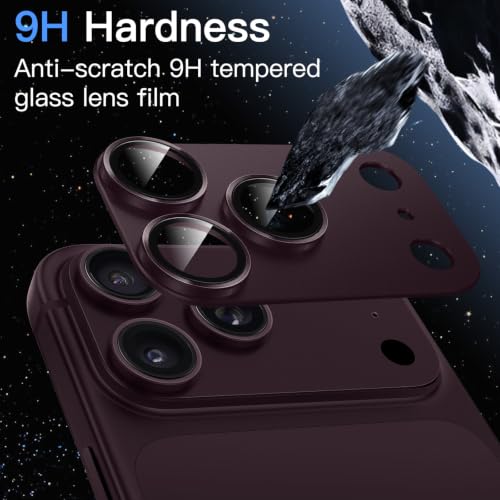 Image of JETech Camera Lens Protector Guard for iPhone New Pro Max, Dark Cherry