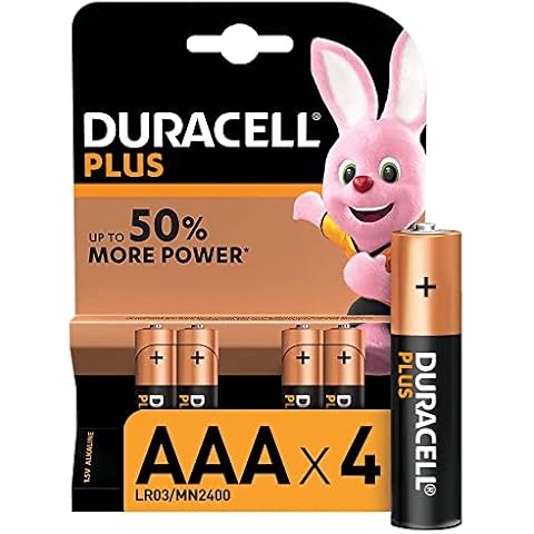 Duracell Plus Power AAA Batteries, Pack of 4 Cover