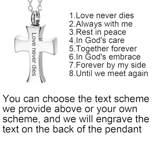 Personalized Perfume Urn Cross Pendant Necklace Picture Cross Urn Necklaces for Ashes Stainless Steel Memorial Jewelry for Ashes3