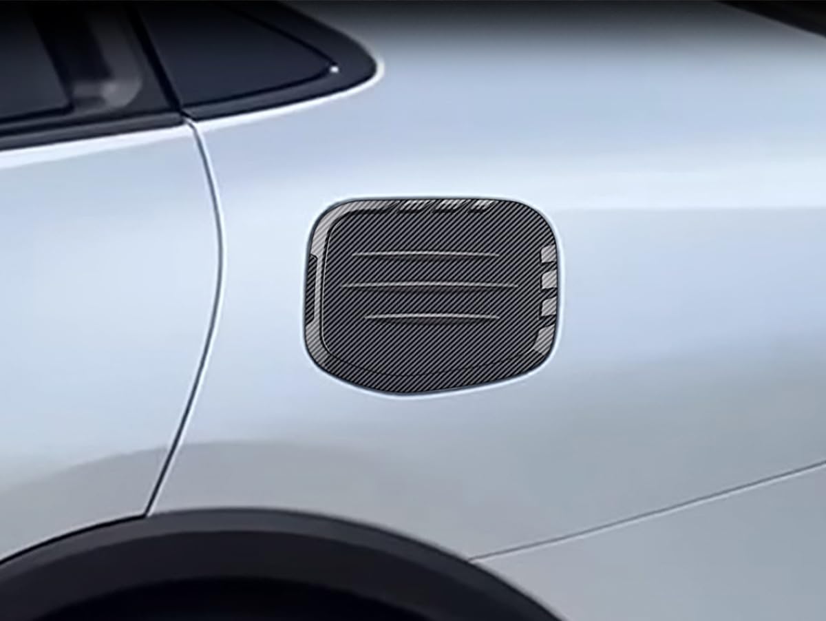 Car Accessories Exterior Gas Fuel Tank Cover Trim Compatible with Toyota New Prius 2023 2024 2025 2026 (A Style: Carbon Fiber Pattern) 1PCS ABS