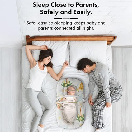 Image of StarAndDaisy 3 in 1 Baby Nest Mosquito net for Sleeping - Newborn, Mosquito net for Baby /Soft and Comfortable, Washable Cotton Design for 0-12 Months Baby (Safari Print)