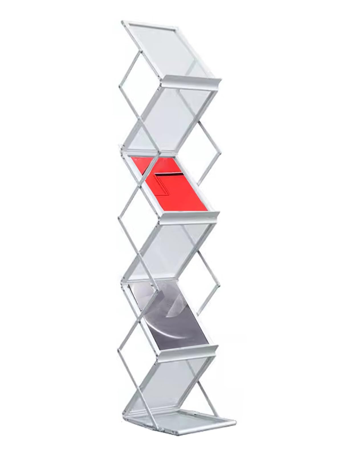 Jkjzsalj Floor Standing Magazine Rack,Folding Brochure Display Rack For Reception Areas,Trade Shows,Libraries,Showrooms,Etc.