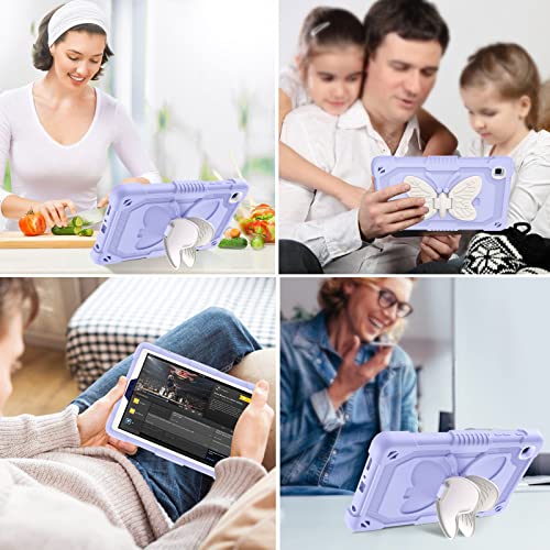 Guagua Compatible With Samsung Galaxy Tab A7 Lite Case 8.7" 2021 Sm-T225 T220 Kickstand Cover 2 In 1 Rugged Shockproof Protective Anti-Scratch Tablet Case For Galaxy Tab A7 Lite, Purple/Beige #TOP6