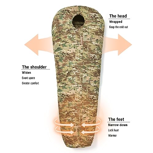 Image of MT Military Army Force Defence 4 & Tropen Patrol Mummy Sleeping Bags with Bivy Cover Compression Sack, Modular Sleeping System 2.0 for Cold Weather,
