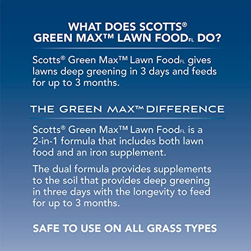 Image of Scotts Green Max Lawn FoodFL, 30.30 lbs. | Lawn Fertilizer for Grass Plus Iron Supplement, Grass Fertilizer, Covers 10,000 sq. ft.
