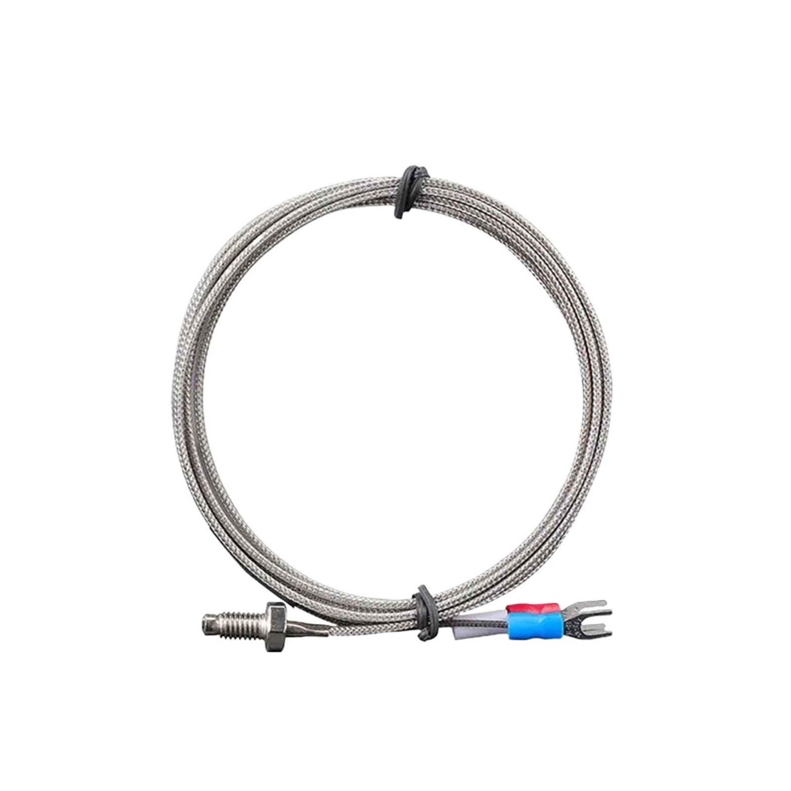 Riswekfw Type K 2M Thermocouple Thread M6 Screw 0.5/1/2/3/4/5M Type K/E 0-600°C Temperature Sensor Probe For Industrial Controller(Type K 2M)
