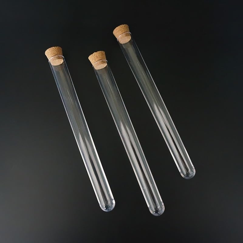20pcs 30pcs 50pcs 100pcs 200pcs 18ml 15x150mm Laboratory Clear Plastic Test Tubes Round Bottom Tube Vial With Cork(30pcs)