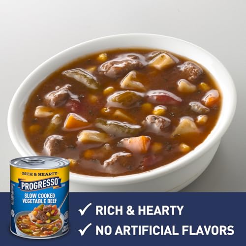 Image of Progresso Rich & Hearty Soup, Slow Cooked Beef and Vegetable, 19-Ounce Cans (Pack of 12)