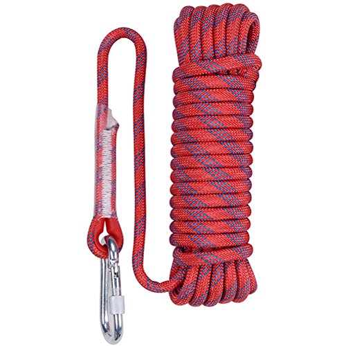 Aoneky Kletterseil 10, 15, 20, 30 Meter, Outdoor, Feuerflucht, Rettung, Statisches Hallenseil, robust, Durchmesser 10,5 mm, sicher, langlebig, hohe Qualität, Herren, Rot 1, 32.8feet