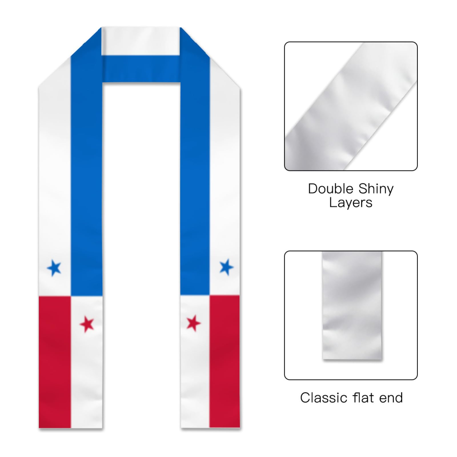 Vintage Panama Panamanian Flag Graduation Stole Sash Shawl for Men Women Thickened Scarf for International Students Teachers Study Aboard Graduate Gift 72 inches Unisex