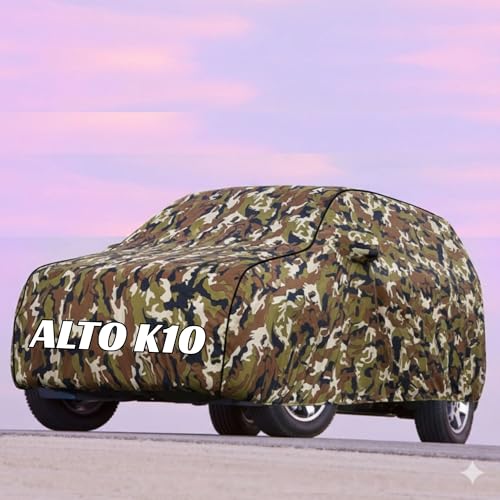 Image of Kayme UltraShield All Weather Premium Alto k10 Car Cover 6-Layer Waterproof Fabric, UV & Heat Reflective - Rain, Sun & Dust & Bird‐Dropping Resistant, Indoor /Outdoor Full Body Protection - Jungle