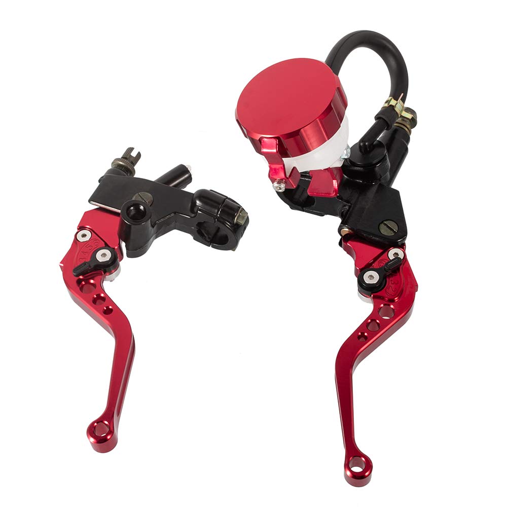 Eamrfvqt Red Brake Clutch Levers, Aluminum Hydraulic Brake Clutch Lever Set