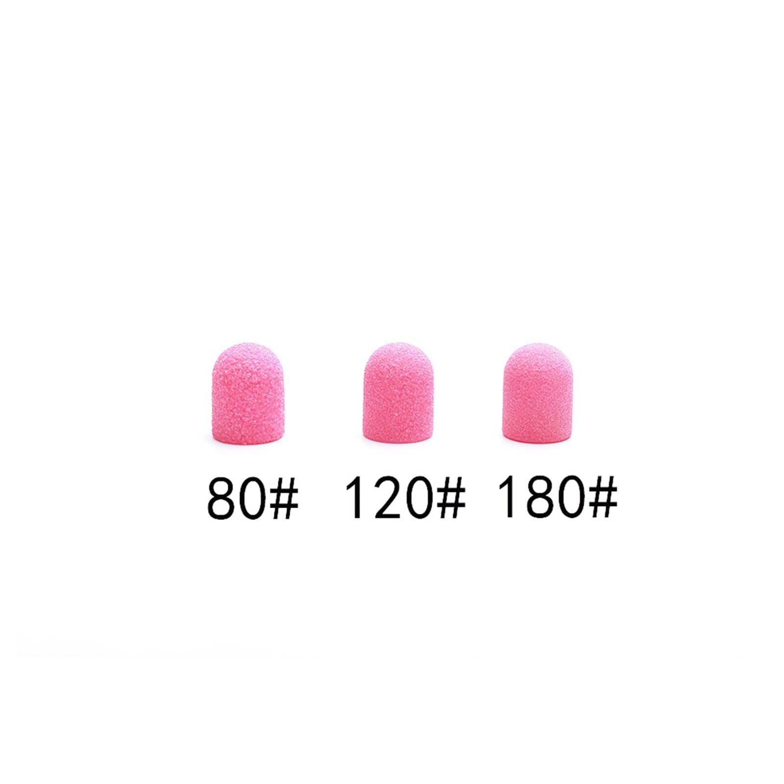 Tambores de Lijado 50 Uds. Brocas for uñas con mandril, pedicura, manicura, elimina la piel muerta, herramienta profesional de limpieza for el cuidado los pies(16-25Pink180)