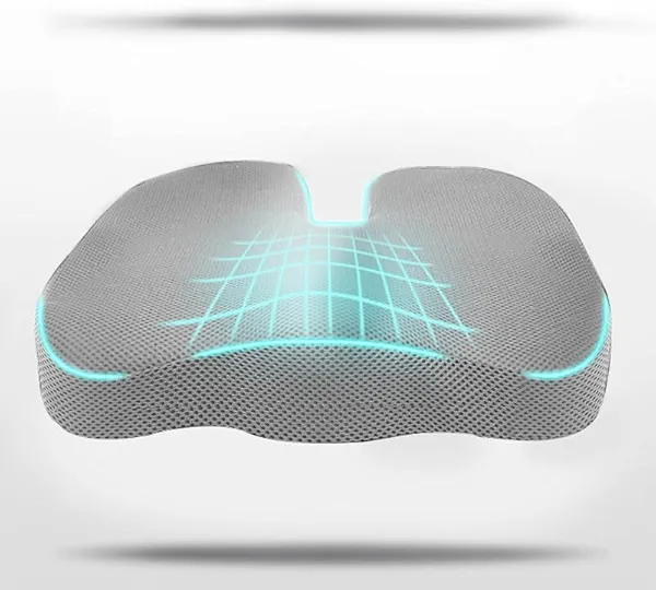 Office Chair Cushion, Enhanced Space All-in-One Memory Foam Chair Cushion for Long Sitting - Back, Sciatica, Coccyx and Tailbone Pain Relief Pillow - for Office Chair, Car Seat