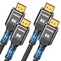 Highwings 8K HDMI 2.1 Cable 2-Pack 10FT, Slim Ultra High Speed HDMI Braided Cord-48Gbps,4K@120Hz 8K@60Hz, HDCP 2.2&2.3, Dynamic HDR,eARC,DTS:X,RTX 3090,Compatible with Roku TV/HDTV/PS5/Blu-ray