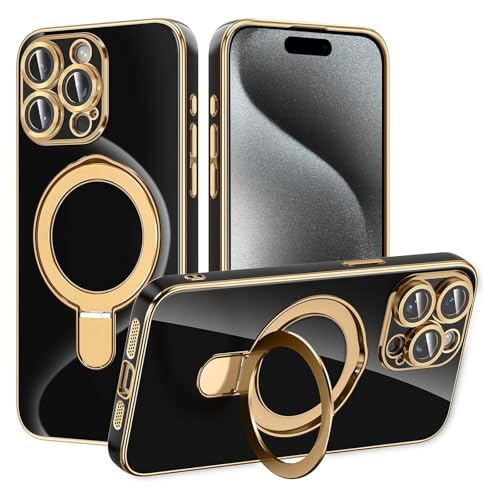 Coque iPhone 12 silicone noir avec anneau de support grand format antichoc