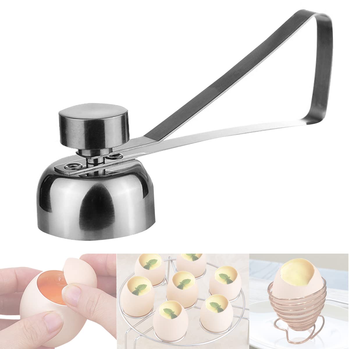 Amazon | 卵の殻割り器 卵 エッグ カッター スタンド ホルダー ゆで卵