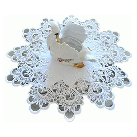 Galleria di Giovanni 16" Lace Doily White Flower European Lace Cover