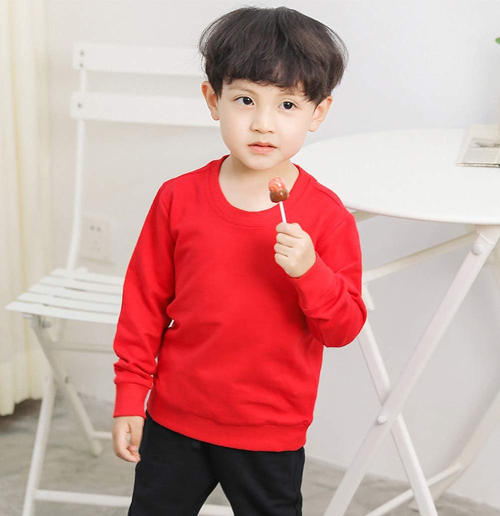 DCUTERQ Boys' Crewneck Thin Sweatshirt Girls Sport Long Sleeve Cotton Pullover Tops Kids Toddler Solid T-Shirt - Image 2