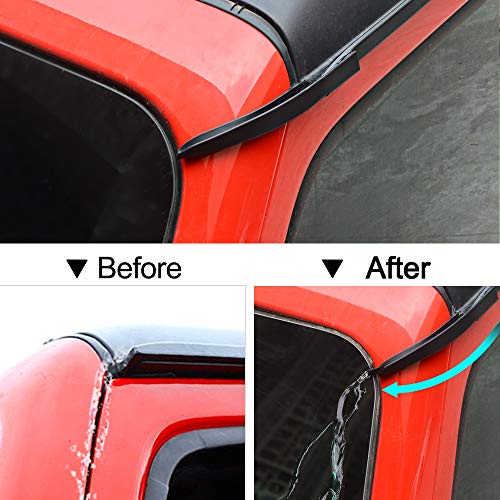 Z8LED Rain Gutter Extension,Hardtop Rain Diverter ABS Drip Rail Extension Rain Gutter Exterior Accessories Compatible with Jeep Wrangler 2018-2020 JL JLU Gladiator JT - Thumbnail 6