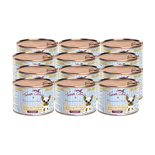 Terra Canis Lamm, Zucchini, Magerquark & Fenchel - Welpen Nassfutter, 12x200g I Premium Hundefutter in 100% Lebensmittelqualität Aller Rohstoffe I Reichhaltig & gesund I Getreide - & glutenfrei