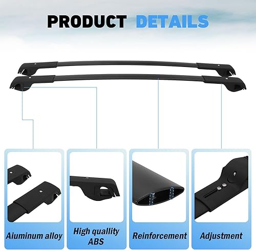 Miniatura 4 de HEKA - Barras transversales para techo para Subaru XV Crosstrek 2013-2026, portaequipajes de aluminio para equipaje, bolsa de carga para kayak,