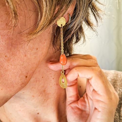 Boucles d'oreilles sequins goutte en acier inoxydable durable - 3