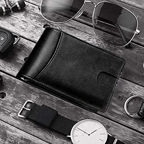 Multi Card Slots Wallet, Minimalist Leather PU Leather Card Holder Wallet Wear Resistant Multi Card Slots Wallet Ultra Thin Men Wallet/473 (Color : Black)2