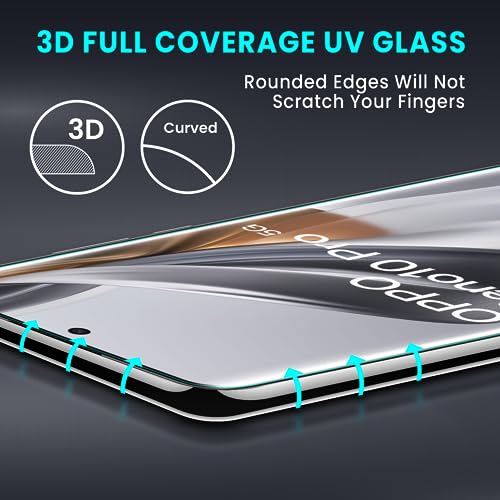 Image of ArmourPro Military Grade UV Tempered Glass Screen Protector Compatible for Oppo Reno 10 Pro , Reno 10 Pro Plus and Reno 10 with Edge to Edge Coverage, Cable Protector and Easy Installation kit (6.7 Inch)