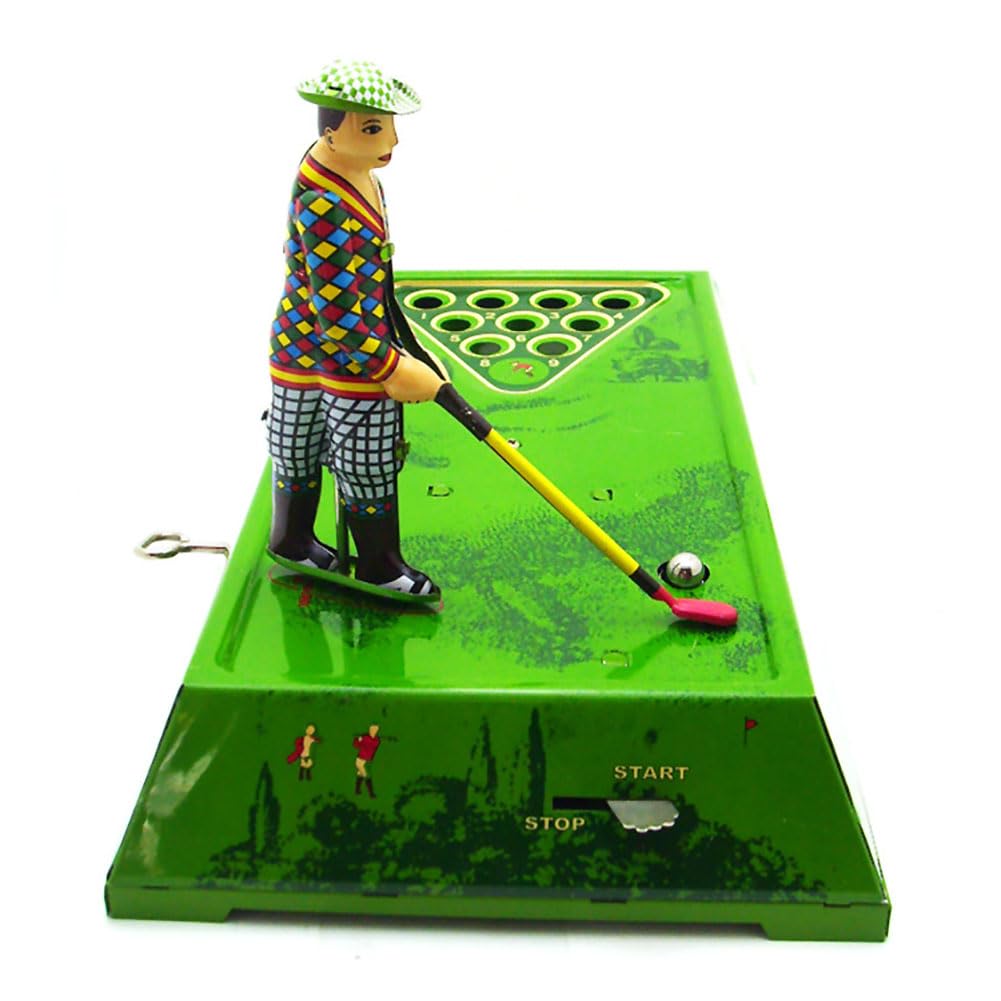 Giocattolo di Latta Che Gioca a Golf MS630 Giocattolo a Vento Creativo Vintage da Collezione Regalo per Bambini Ragazzi Ragazze Interazione Genitore-Figlio
