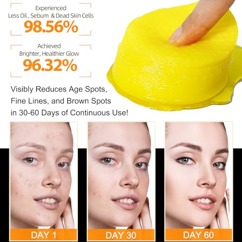 Kojisäure und Kurkuma Reinigungspads, 50 Stück Peeling Gesichtspads, Reinigungs Baumwolle, Aknenarben, verstopfte Poren mit Kamille, Zitrone, Kurkuma, Peeling Pads für das