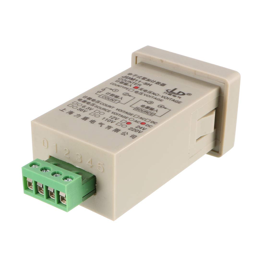 uxcell JDM11-5H Resettable 5 Digits LED Display Panel Digital Counter DC 24V-0V