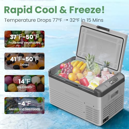 Image of ALIPICOOL Electric Cooler 12 Volt Portable Refrigerator for Car, 29 Quart Car Fridge, Single Zone Car Freezer Cooler 12 /24V DC, 110~240V AC for Camping,Overlanding, RV, Truck, -4℉ to 68℉ (CL30)