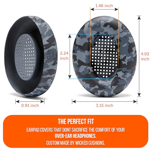 Image of WC SweatZ XM3 - Patented Earpad Sweat Covers for Sony WH-1000XM3 | Made by Wicked Cushions | Made with Premium Silicone, Sweatproof & Easily Washable | Black Camo