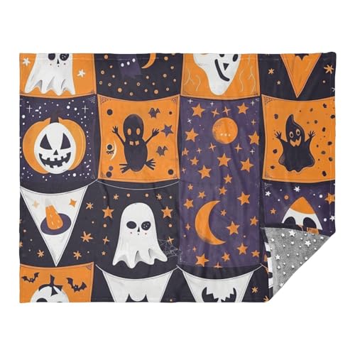 Mantas de banderas con elementos de Halloween para sofá, manta suave para sala de estar, 50 x 70 pulgadas, mantas para niñas