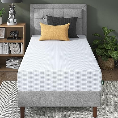 Image of Zinus 10 Inch Green Tea Cooling Gel Memory Foam Mattress, Twin, Fiberglass Free, Cooling Gel Foam, Pressure Relieving, CertiPUR-US Certified, Mattress in A Box, White
