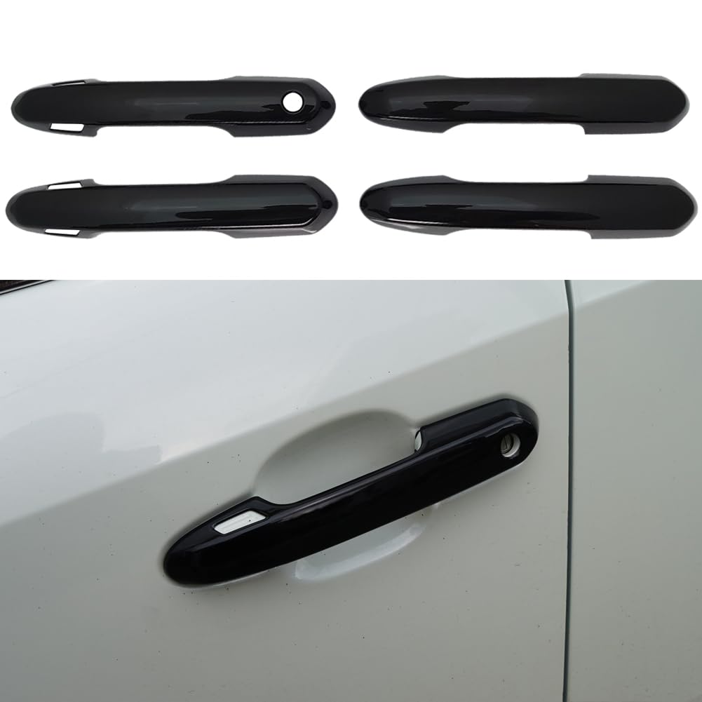 Compatible with 2019 2020 2021 2022 2023 2024 Toyota RAV4 Accessories Door Handle Cover Trim for Toyota Highlander Accessories (Glossy Black with Smart Keyhole)