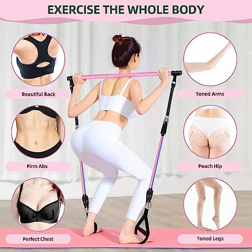 THYWD-Pilates-Bar-Kit-with-Resistance-Bands-for-Women-Men-Multifunctional-Portable-Pilates-Stick-Equipment-Home-Gym-Workouts-Yoga-Exercise-Fitness-Pilates-Stretch-Fusion-Bar-for-Full-Body-Shaping
