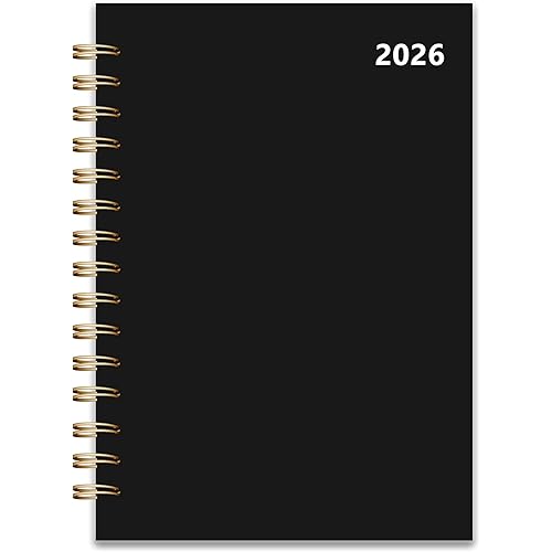 2026 Weekly and Monthly Planner, From January 2026 to December 2026, 5.5" x 8.5" Daily Planner for Productivity, Goal Setting & Time Management, Organizer for Work & School - Black Hard Cover