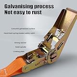 2 PCS Heavy Duty Ratchet Straps 800KG Break Strength - 10M x 25mm Adjustable Tensioning Belts Secure Motorcycles/Car Roof Rack/Surfboard Kayak/Vans/Bike/Cargo- Orange - Image 3