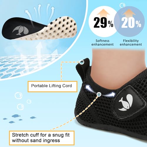 Image of FEETCITY Toddler Water Shoes Boys Girls Swim Shoes Quick Dry Kids Aqua Socks Barefoot for Beach Swimming Pool