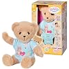 BABY Born Zapf Creation 835616 Bear Blue with Blue Romper, Teddy Bear Cuddly Toy, Movable Arms and Legs, Rotating Head, Washable by Hand Wash, with Friendship Book and Sticker Sheet