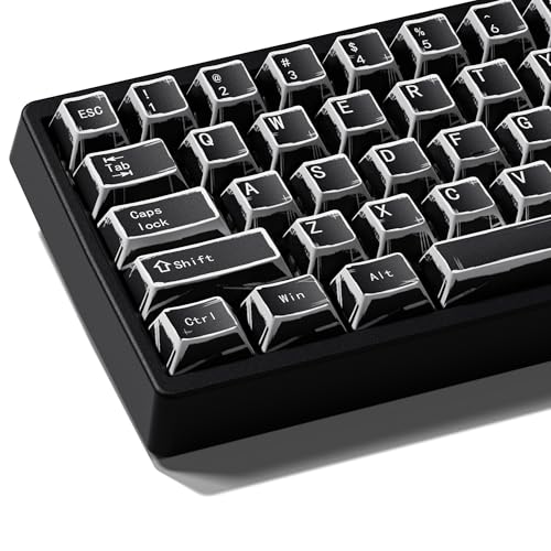 Image of XVX Black Translucent Keycaps,PBT Keycap Set Cherry Profile,Dye Sublimation Graffiti Keyboard Keycaps Suitable for 60% 65% 75% 80% 100% MX Switches Mechanical Keyboard