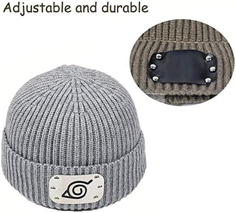 Miniatura 3 de Gorros sin ala ninja para hombres y mujeres gorro de lana de punto con puños gorro enrollado cálido para sombreros de invierno ajustables