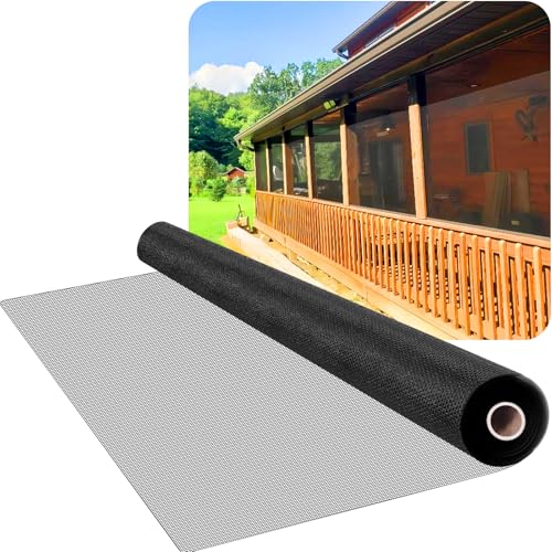 HOFUDON Fiberglass Window Screen Mesh Roll 48 x 100 Black