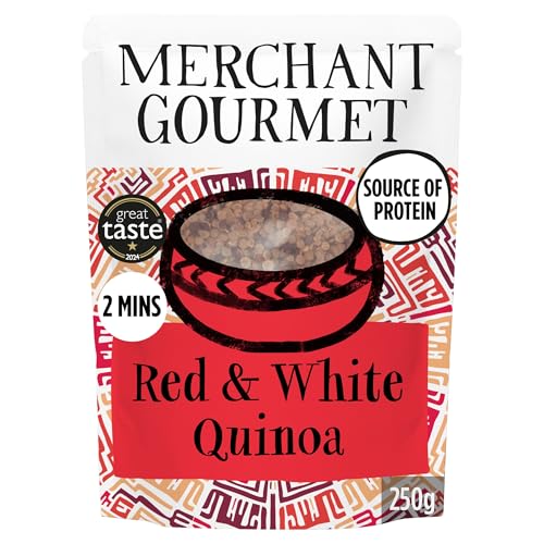 Merchant Gourmet Cooked Red & White Quinoa Source of Protein & Fibre Vegan Healthy Rice Alternative 250 g