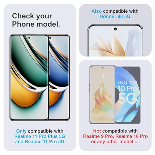 Image of Skyddshield TPU hydrogel Edge to Edge Screen Protector Guard for Realme 11 Pro Plus 5G, Realme 11 Pro 5G and Honor 90 5G (6.7 Inch) with Easy Self Installation Kit | Fingerprint Support | Transparent